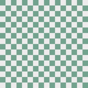 S / Checkerboard in jade green and off white