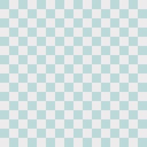 S / Checkerboard in baby blue and snow white