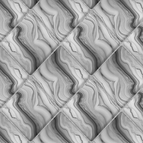 De Luxe Marble Rhombus Rhapsody Silver Grey Smaller Scale
