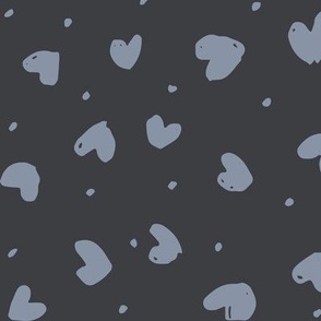 Hearts in Bloom: Textured Love with Playful Dots, dark blue, large