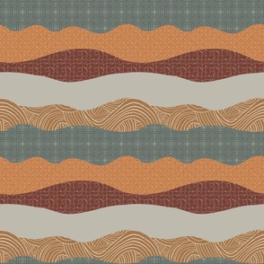 Cozy Autumn Abstract Waves - Small scale