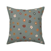 Cozy Autumn Flowers Blue - Small scale