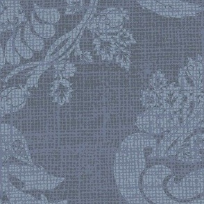 Tonal and textured modern dauphin damask indigo