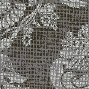  textured dauphin damask in greyish monochrome