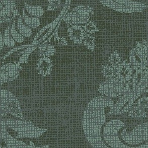 textured dauphin damask in dark forest green