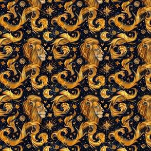 Starry Roar: Van Gogh Inspired Leo Lion Print