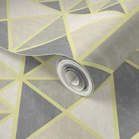 ‘Siracusa’ // Sicilian Pyramid Stud Tiles in Neutral Tones with Lemon Yellow Geometric Lines