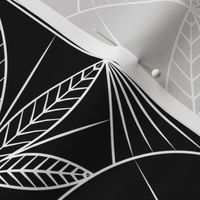Luxury Cannabis Art Deco Black and White