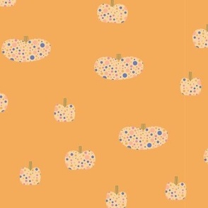 Polka Dot Confetti Fall Pumpkins on Orange