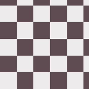 M / Checkerboard in dark plum and off white