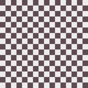 S / Checkerboard in dark plum and off white