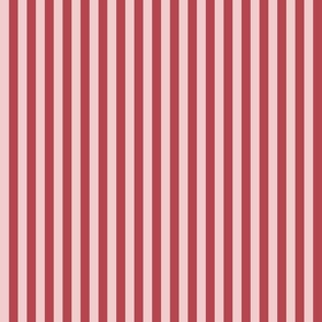 A fancy afternoon tea treat - pretty warm pastel pink and English red stripes - half (1/2)  inch stripes