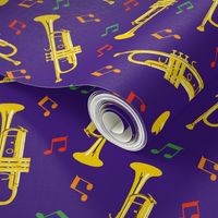 Brass Instruments - Trumpets on Purple (Large)
