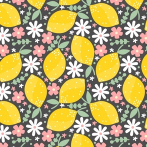 Cute Disty Flowers And Lemons