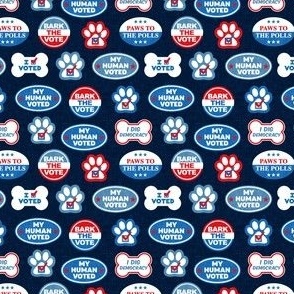 (small scale) Dog Voting Stickers - Paws to the Polls - USA - navy - LAD24