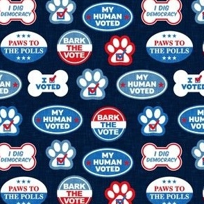 Dog Voting Stickers - Paws to the Polls - USA - navy - LAD24