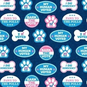 Dog Voting Stickers - Paws to the Polls - USA - pink/blue - LAD24