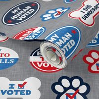 Dog Voting Stickers - Paws to the Polls - USA - grey - LAD24