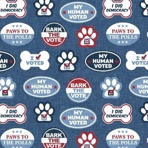Dog Voting Stickers - Paws to the Polls - USA - denim blue - LAD24