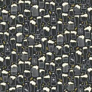one more beer - monochrome black / white / golden yellow (small scale)