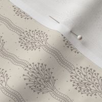 Cosette light: Taupe & Ivory Bouquet Ribbon Stripe, Neutral Small Floral