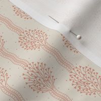 Cosette light: Terra Cotta & Ivory Bouquet Ribbon Stripe, Earth Tone Small Floral