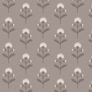 Naomi Floral: Taupe Small Floral, Small Scale Neutral Botanical