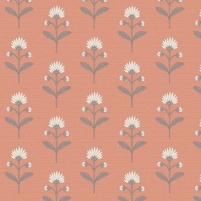 Naomi Floral: Terracotta & Taupe Small Floral, Small Scale Botanical