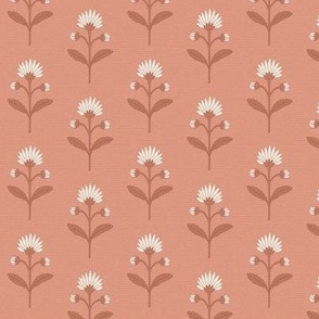 Naomi Floral: Terra Cotta Small Floral, Small Scale Earth Tone Botanical