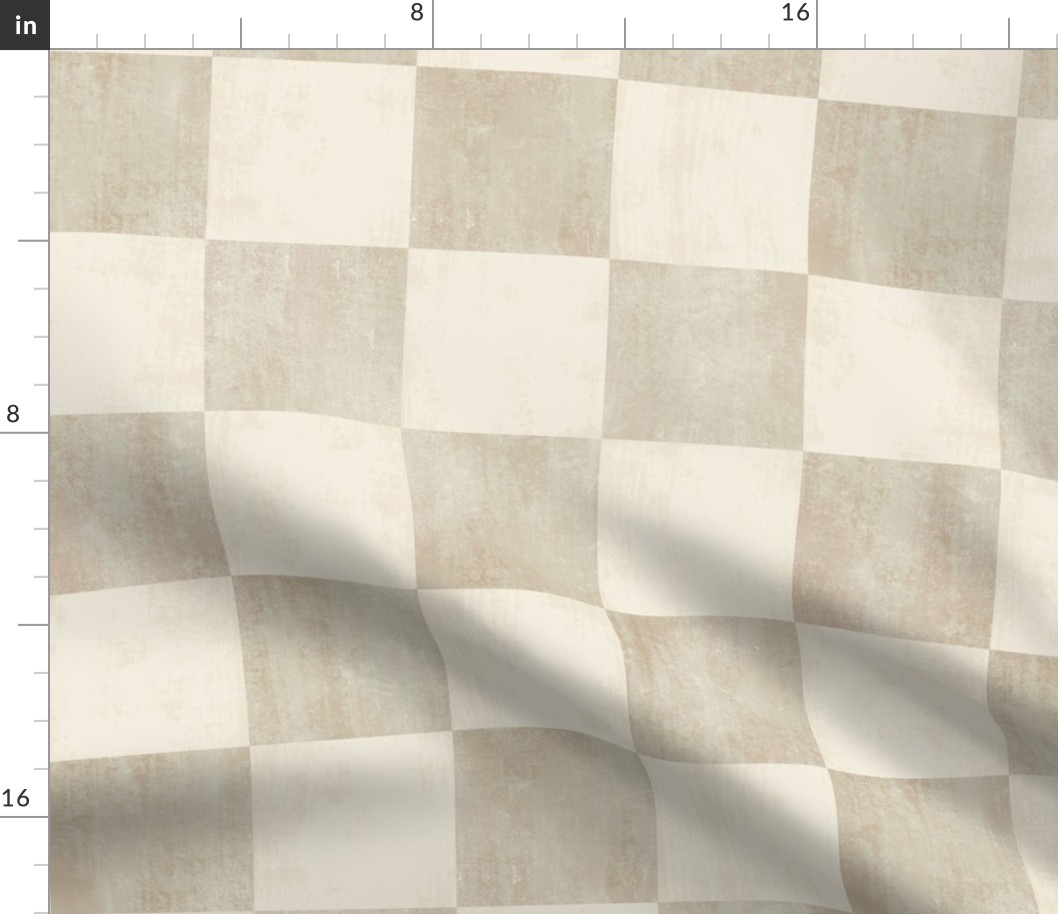 Tonal Textured Checkerboard cream and tan large