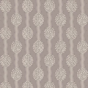 Cosette: Taupe Bouquet Ribbon Stripe, Neutral Small Floral