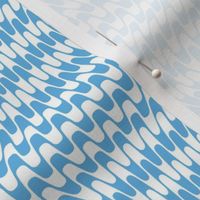 Light blue and white geometric wavy stripes.