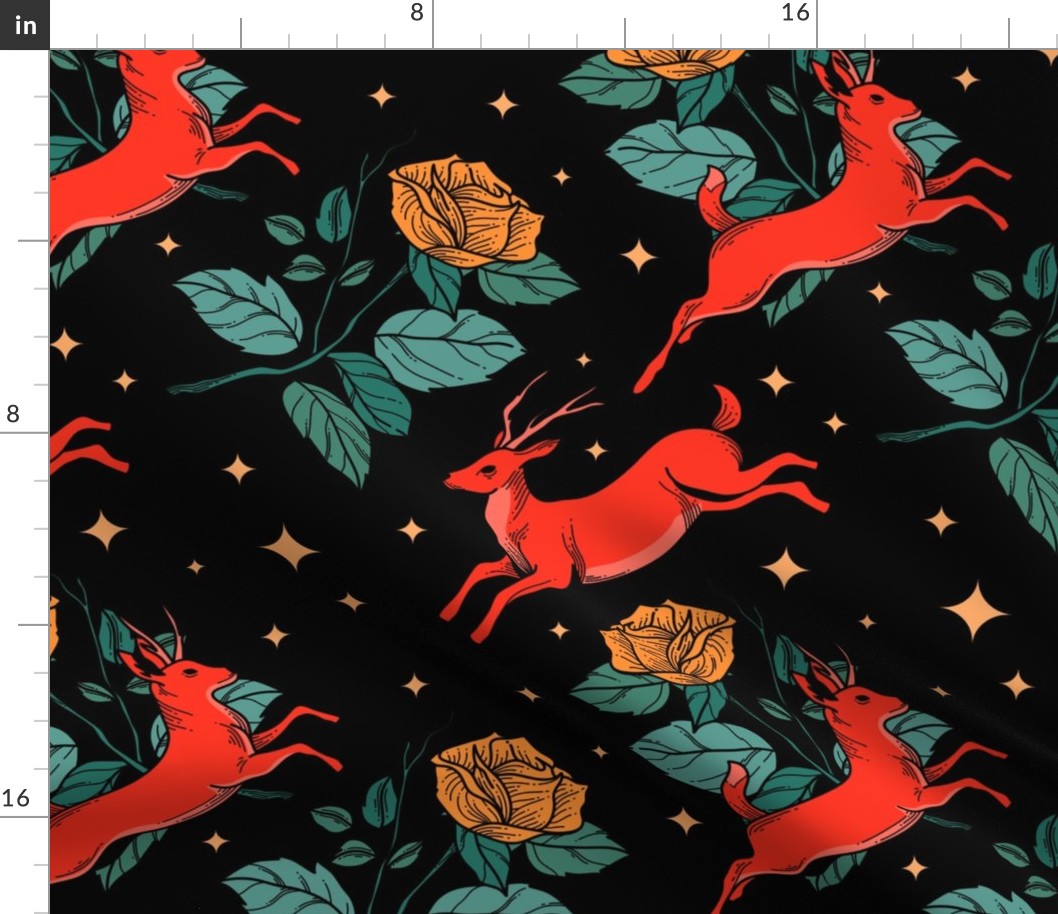 Deer in the Forest Seamless Pattern - color 3