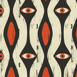 Creepy Retro Eye Ogee Pattern