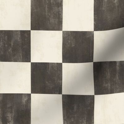 Tonal Textured Checkerboard cream and black medium 