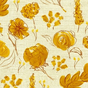 Texture Floral pattern -Ochre Pigment Texture