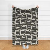 Geometric Abstract Beige on Charcoal
