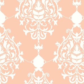 Royal Victorian in Apricot Ornage Reverse - Large Print