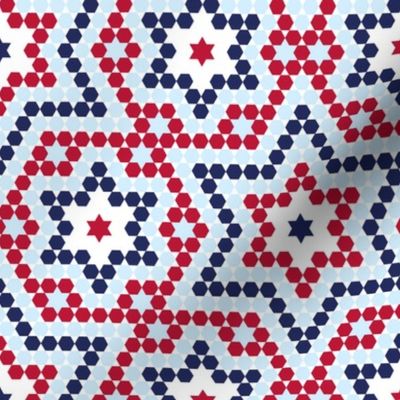 July 4th stars mosaic red white blue