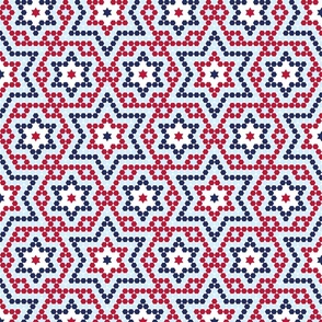 July 4th stars mosaic red white blue