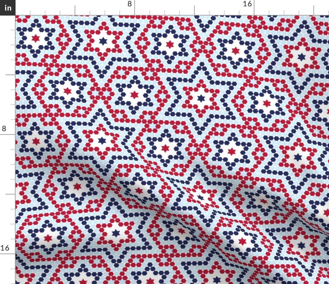 July 4th stars mosaic red white blue