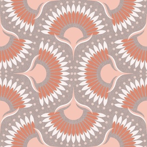 Tonal terrazzo cut out glass diamond tile argyle - coral