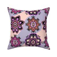 Mandalas In Motion In A Light Peach And Purple Tone  ( Medium )