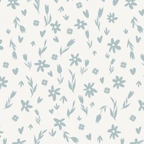 1930s Inspired Flour Sack Pattern in Light Blue and Ivory.