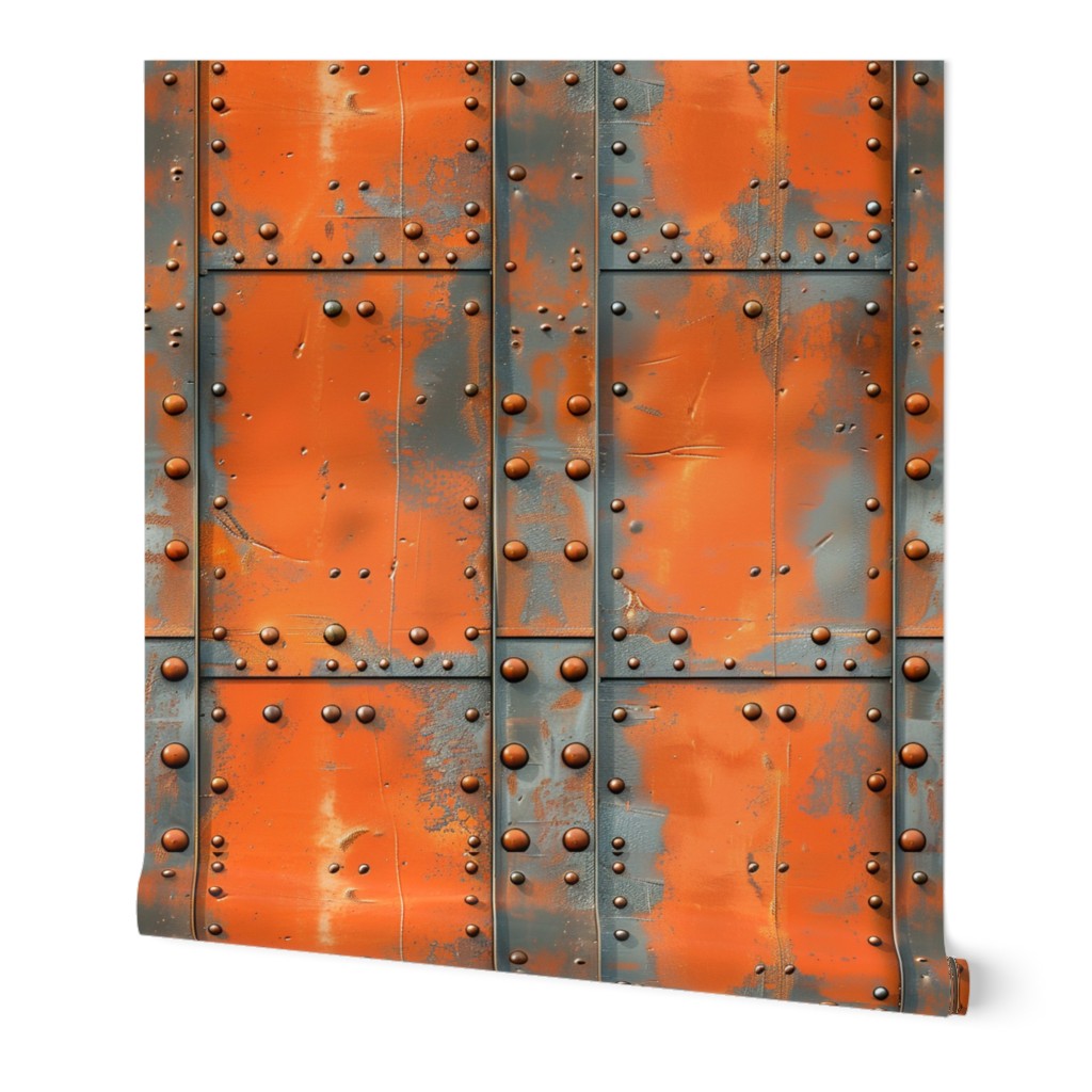 Retro Grade-Aviator Panels – Orange/Gray Wallpaper