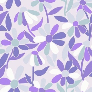Summer Floral Pop in Blues + Purples