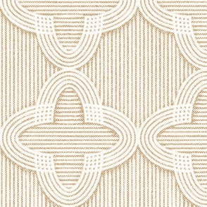 Quatrefoil Zen Garden - Cinnamon - Boho Textured Sand Lines