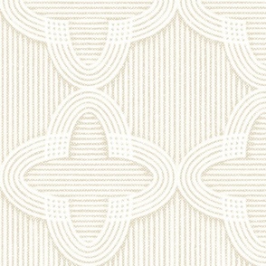 Quatrefoil Zen Garden - Oatmilk - Boho Textured Sand Lines