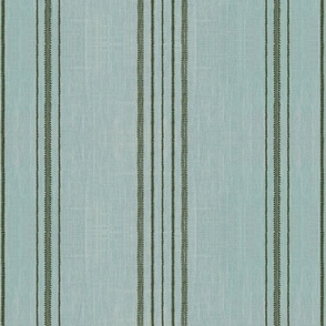 Embroidered Stripes Aqua 