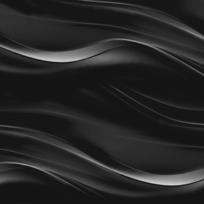 Soft liquid black metal waves on shades of a cool grey